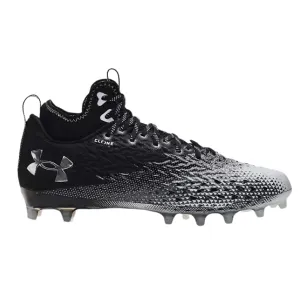 Under Armour Mens Spotlight Clone 3.0 Football Cleats - Black/White/Silver