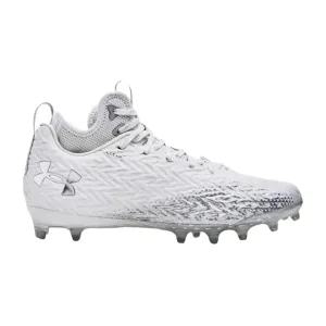 Under Armour Mens Spotlight Clone 3.0 Football Cleats - White/Metallic
