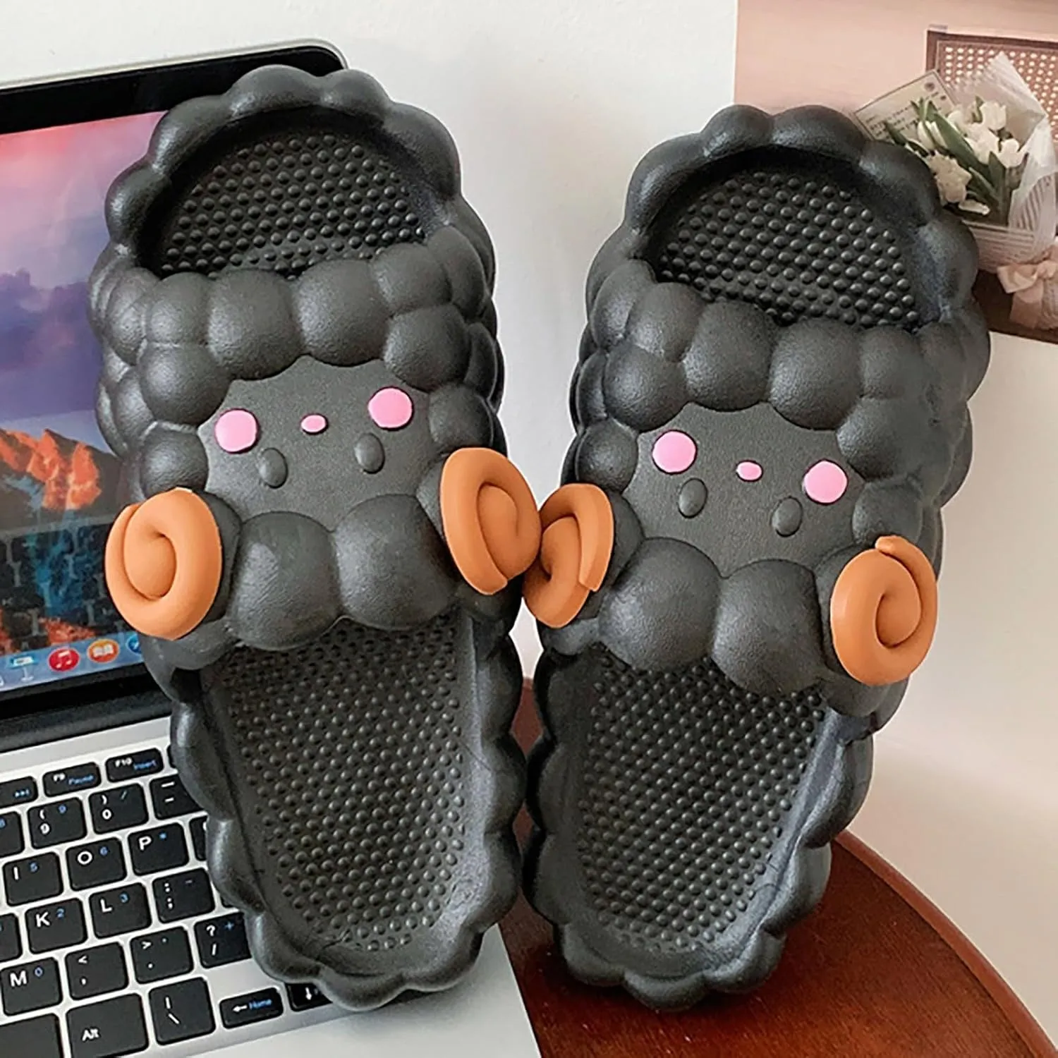 Vacation Sandals for Women Open Toe Shower Shoes Bathroom Sandal Beach Sandals Travel Slippers for Women