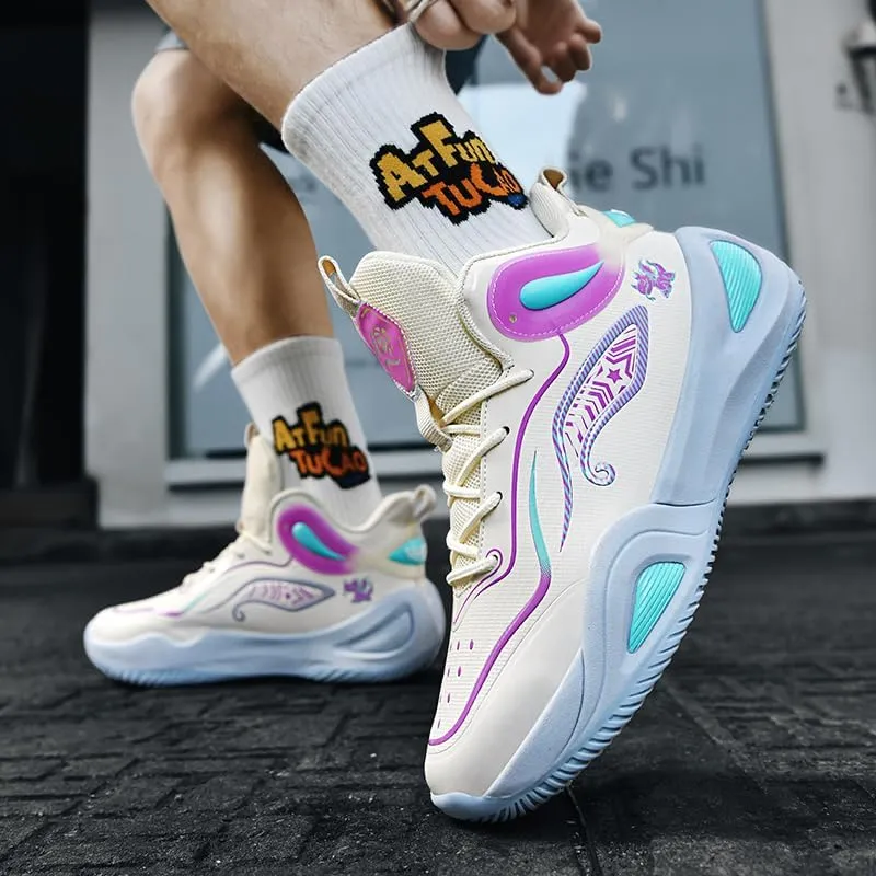 Women Men Basketball Shoes Breathable Non Slip Outdoor Sport Shoes Fashion Athletic Running Tennis Shoes