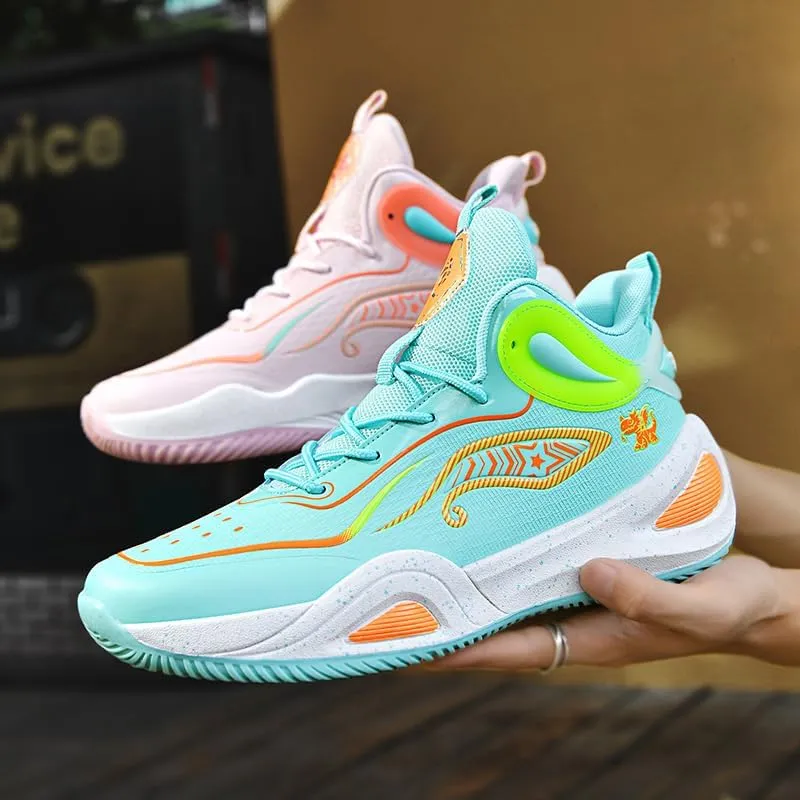 Women Men Basketball Shoes Breathable Non Slip Outdoor Sport Shoes Fashion Athletic Running Tennis Shoes