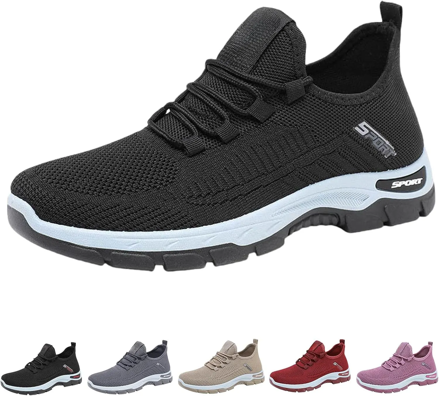 Women Walking Shoes Gym Workout Athletic Slip On Shoes Lightweight Casual Shoe Comfortable Breathable Running Sneakers Orthopedic Bowling Sneaker