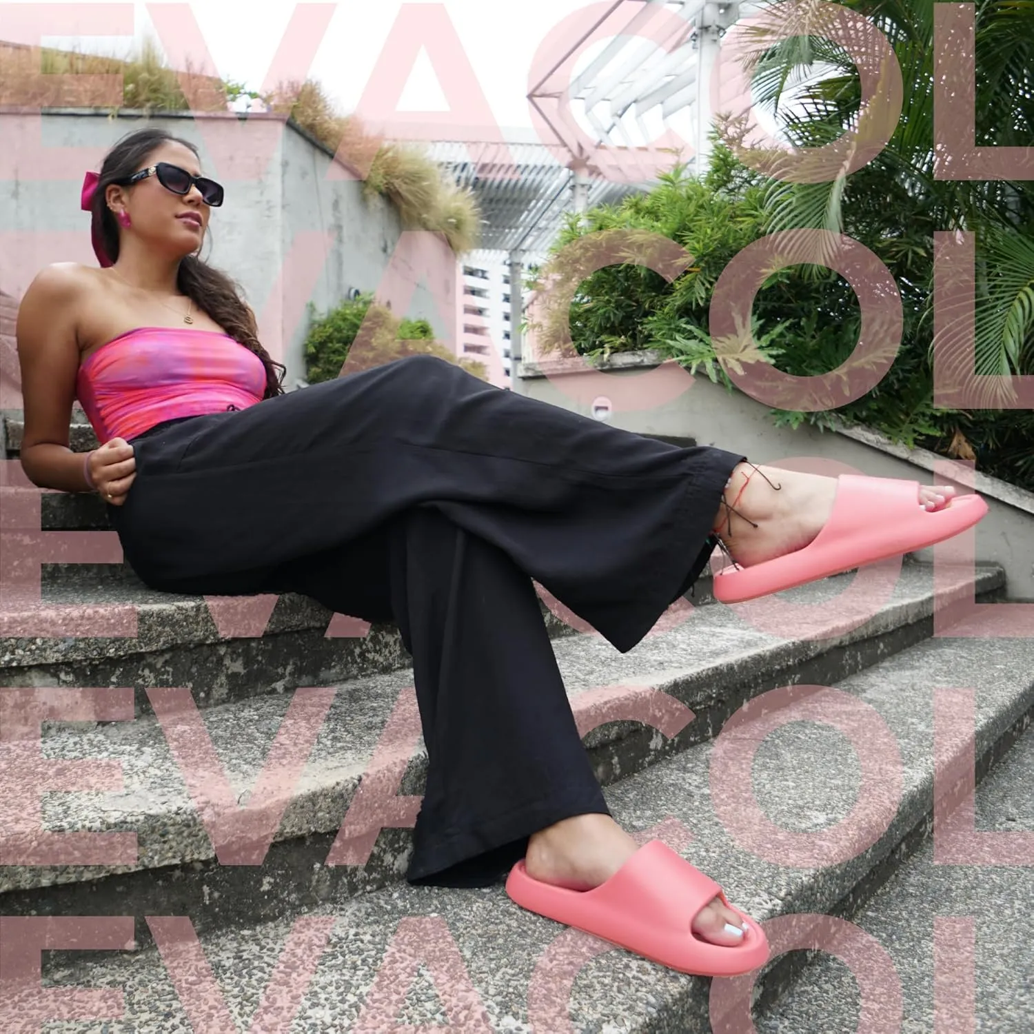 Womens Pillow Slippers - Ultra-Soft Shower Shoes, Anti-Slip Bathroom Sandals, Quick-Drying Easy to Clean Slides for Indoor & Outdoor Use, Bathroom, Bedroom, or Pool.