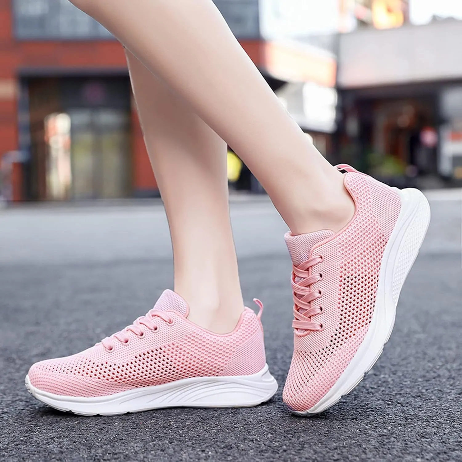 Women's Walking Shoes Mesh Breathable Lightweight Fashion Mens Running Shoes Sports Men's Shoes Casual Waterproof Sneakers Black Tennis Shoe Cross Trainer Shoe