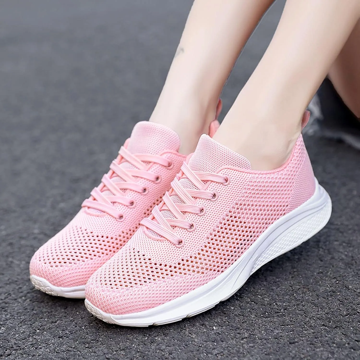 Women's Walking Shoes Mesh Breathable Lightweight Fashion Mens Running Shoes Sports Men's Shoes Casual Waterproof Sneakers Black Tennis Shoe Cross Trainer Shoe