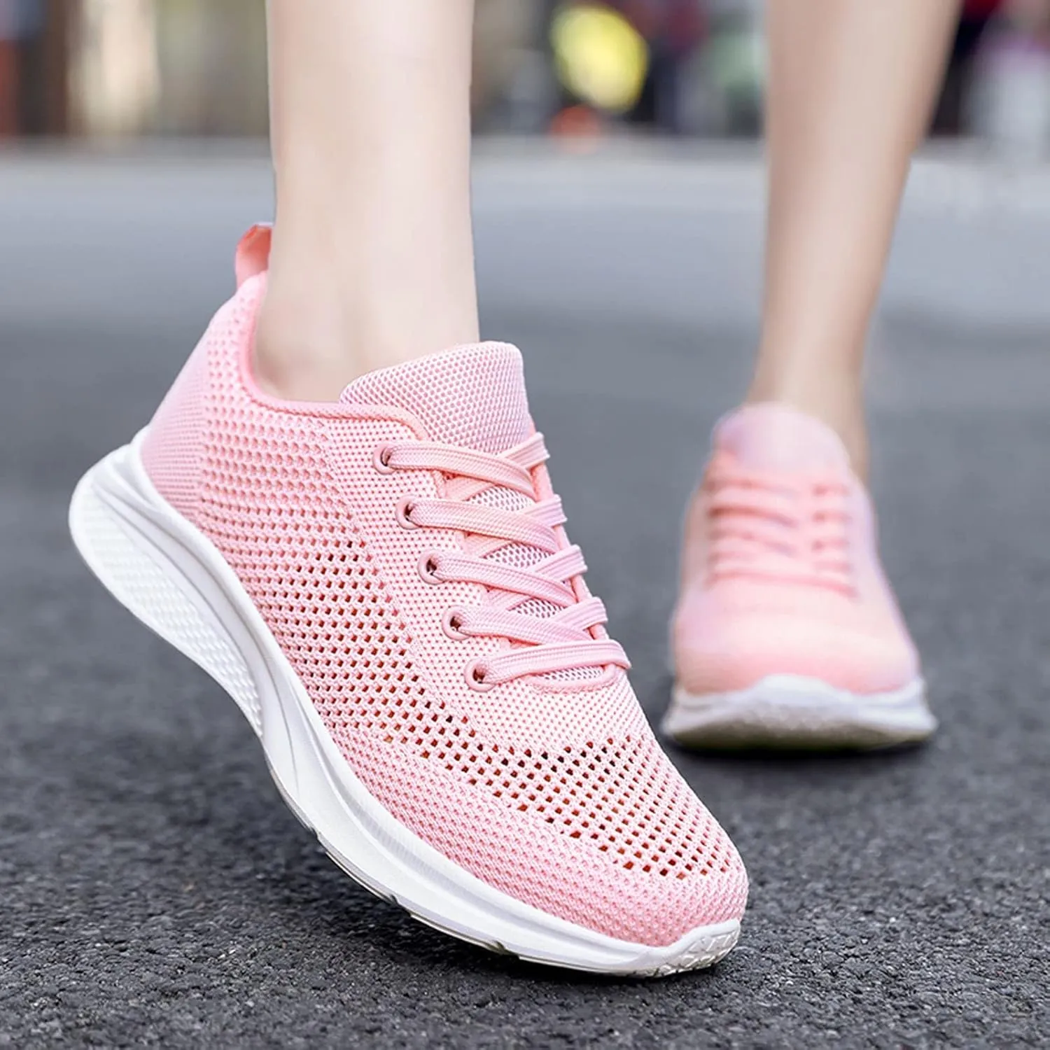 Women's Walking Shoes Mesh Breathable Lightweight Fashion Mens Running Shoes Sports Men's Shoes Casual Waterproof Sneakers Black Tennis Shoe Cross Trainer Shoe
